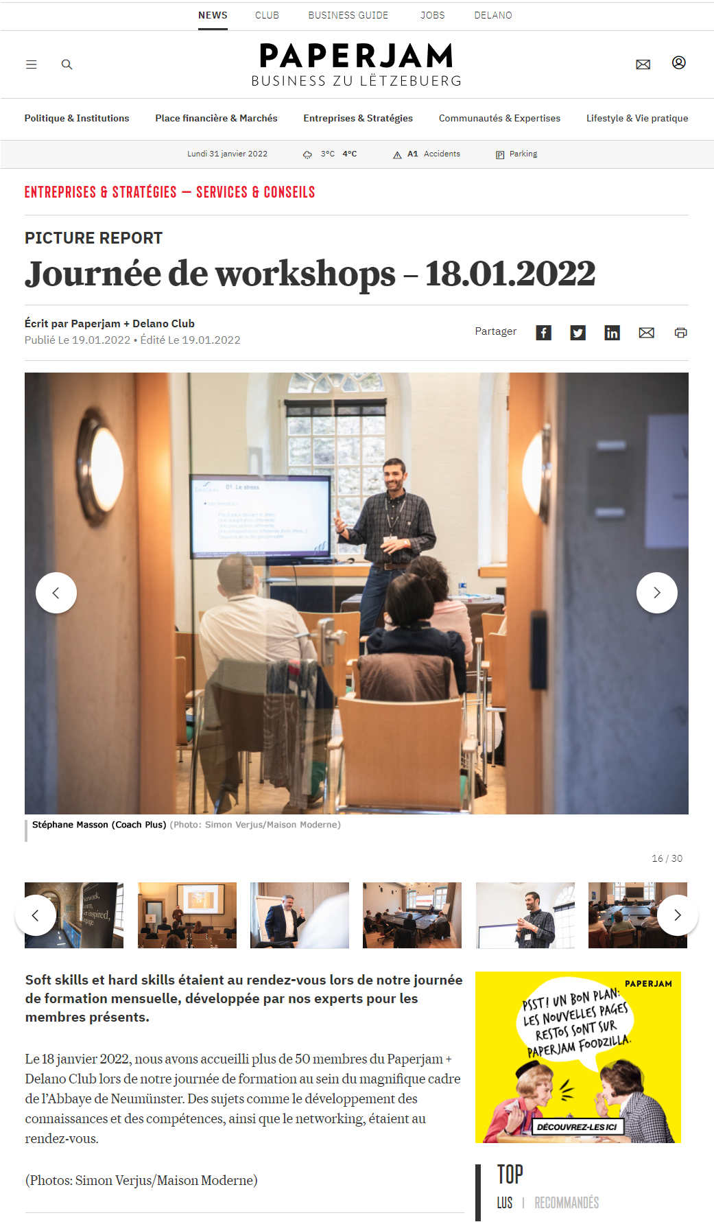 St�phane Masson Coach - Workshop Comment Maitriser son stress pour gagner en bien-etre et en efficacite